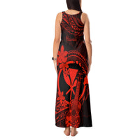 Hawaii Tank Maxi Dress Ukulele Mix Polynesian Plumeria Red Version LT14 - Polynesian Pride