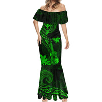 Hawaii Mermaid Dress Ukulele Mix Polynesian Plumeria Green Version LT14 - Polynesian Pride