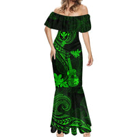 Hawaii Mermaid Dress Ukulele Mix Polynesian Plumeria Green Version LT14 - Polynesian Pride