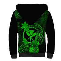 Hawaii Sherpa Hoodie Ukulele Mix Polynesian Plumeria Green Version LT14 - Polynesian Pride