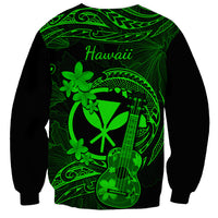hawaii-sweatshirt-ukulele-mix-polynesian-plumeria-green-version