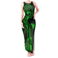 Hawaii Tank Maxi Dress Ukulele Mix Polynesian Plumeria Green Version LT14 Women Green - Polynesian Pride