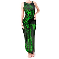 Hawaii Tank Maxi Dress Ukulele Mix Polynesian Plumeria Green Version LT14 Women Green - Polynesian Pride
