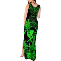 Hawaii Tank Maxi Dress Ukulele Mix Polynesian Plumeria Green Version LT14 - Polynesian Pride