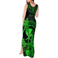 Hawaii Tank Maxi Dress Ukulele Mix Polynesian Plumeria Green Version LT14 - Polynesian Pride