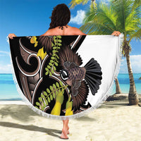 New Zealand Valentines Day Beach Blanket Piwakawaka Lovers Maori Koru Tattoo - Polynesian Pride