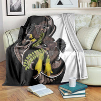 New Zealand Valentines Day Blanket Piwakawaka Lovers Maori Koru Tattoo - Polynesian Pride