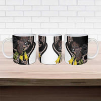 New Zealand Valentines Day Ceramic Mug Piwakawaka Lovers Maori Koru Tattoo - Polynesian Pride