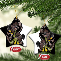 New Zealand Valentines Day Ceramic Ornament Piwakawaka Lovers Maori Koru Tattoo - Polynesian Pride