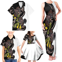 New Zealand Valentines Day Family Matching Tank Maxi Dress and Hawaiian Shirt Piwakawaka Lovers Maori Koru Tattoo - Polynesian Pride