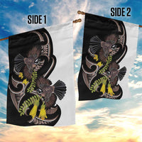 New Zealand Valentines Day Garden Flag Piwakawaka Lovers Maori Koru Tattoo - Polynesian Pride