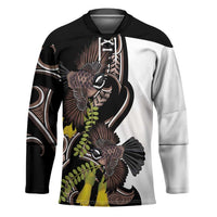 New Zealand Valentines Day Hockey Jersey Piwakawaka Lovers Maori Koru Tattoo - Polynesian Pride