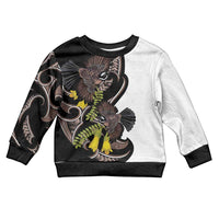 New Zealand Valentines Day Kid Ugly Christmas Sweater Piwakawaka Lovers Maori Koru Tattoo - Polynesian Pride