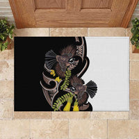 New Zealand Valentines Day Rubber Doormat Piwakawaka Lovers Maori Koru Tattoo - Polynesian Pride
