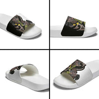 New Zealand Valentines Day Slide Sandals Piwakawaka Lovers Maori Koru Tattoo - Polynesian Pride