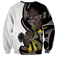 New Zealand Valentines Day Sweatshirt Piwakawaka Lovers Maori Koru Tattoo - Polynesian Pride