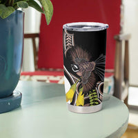 New Zealand Valentines Day Tumbler Cup Piwakawaka Lovers Maori Koru Tattoo - Polynesian Pride