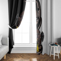 New Zealand Valentines Day Window Curtain Piwakawaka Lovers Maori Koru Tattoo - Polynesian Pride