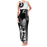 New Zealand Silver Fern Rugby Family Matching Tank Maxi Dress and Hawaiian Shirt Go Champions NZ All Black Maori Koru LT14 Mom's Dress Black - Polynesian Pride