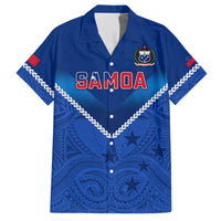 Samoa Rugby Hawaiian Shirt 2023 Go Manu Samoa LT14 Blue - Polynesian Pride