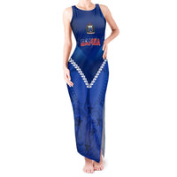 Custom Samoa Rugby Tank Maxi Dress 2023 Go Manu Samoa LT14 Women Blue - Polynesian Pride