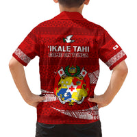 Tonga Rugby Kid Hawaiian Shirt 2023 Ikale Tahi Tongan Ngatu Pattern LT14 - Polynesian Pride