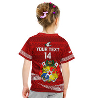 Custom Tonga Rugby Kid T Shirt 2023 Ikale Tahi Tongan Ngatu Pattern LT14 - Polynesian Pride