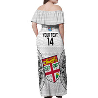 Custom Fiji Rugby Family Matching Off Shoulder Maxi Dress and Hawaiian Shirt 2023 Go Champions World Cup Fijian Tapa Pattern LT14 - Polynesian Pride