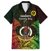 Personalised Vanuatu Family Day Family Matching Off Shoulder Long Sleeve Dress and Hawaiian Shirt Happy 26 December Vanuatuan Pig Tusk LT14 Dad's Shirt - Short Sleeve Black - Polynesian Pride