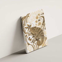 Brown And White Hawaii Chameleon Canvas Wall Art Plumeria Polynesian Tribal Art LT14 - Polynesian Pride