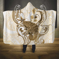 Brown And White Hawaii Chameleon Hooded Blanket Plumeria Polynesian Tribal Art LT14 - Polynesian Pride