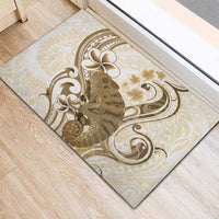 Brown And White Hawaii Chameleon Rubber Doormat Plumeria Polynesian Tribal Art LT14 - Polynesian Pride