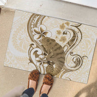 Brown And White Hawaii Chameleon Rubber Doormat Plumeria Polynesian Tribal Art LT14 - Polynesian Pride