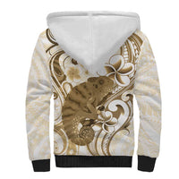 Brown And White Hawaii Chameleon Sherpa Hoodie Plumeria Polynesian Tribal Art LT14 - Polynesian Pride