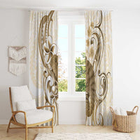 Brown And White Hawaii Chameleon Window Curtain Plumeria Polynesian Tribal Art LT14 - Polynesian Pride