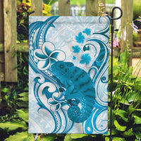 Cyan And White Hawaii Chameleon Garden Flag Plumeria Polynesian Tribal Art LT14 Garden Flag Cyan - Polynesian Pride