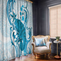 Cyan And White Hawaii Chameleon Window Curtain Plumeria Polynesian Tribal Art LT14 - Polynesian Pride