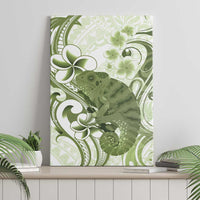 Green And White Hawaii Chameleon Canvas Wall Art Plumeria Polynesian Tribal Art LT14 - Polynesian Pride