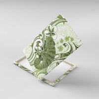 Green And White Hawaii Chameleon Canvas Wall Art Plumeria Polynesian Tribal Art LT14 With Frame Lime Green - Polynesian Pride
