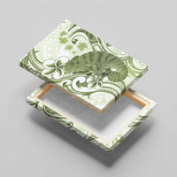 Green And White Hawaii Chameleon Canvas Wall Art Plumeria Polynesian Tribal Art LT14 - Polynesian Pride