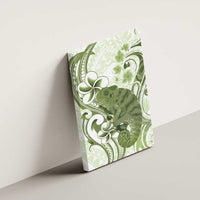 Green And White Hawaii Chameleon Canvas Wall Art Plumeria Polynesian Tribal Art LT14 - Polynesian Pride