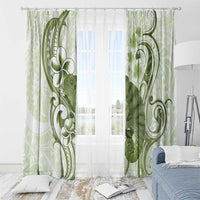 Green And White Hawaii Chameleon Window Curtain Plumeria Polynesian Tribal Art LT14 - Polynesian Pride