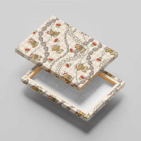 Beige Palaka Hawaii Mele Kalikimaka Canvas Wall Art Ohia Lehua Shell Leis Funny Gingerbread Santa - Polynesian Pride