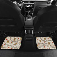 Beige Palaka Hawaii Mele Kalikimaka Car Mats Ohia Lehua Shell Leis Funny Gingerbread Santa - Polynesian Pride