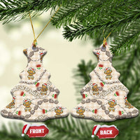 Beige Palaka Hawaii Mele Kalikimaka Ceramic Ornament Ohia Lehua Shell Leis Funny Gingerbread Santa LT14 Christmas Tree Beige - Polynesian Pride
