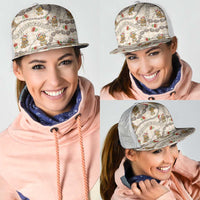 Beige Palaka Hawaii Mele Kalikimaka Mesh Trucker Cap Ohia Lehua Shell Leis Funny Gingerbread Santa LT14 - Polynesian Pride