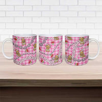 Pink Palaka Hawaii Mele Kalikimaka Ceramic Mug Ohia Lehua Shell Leis Funny Gingerbread Santa - Polynesian Pride