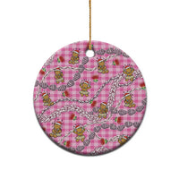 Pink Palaka Hawaii Mele Kalikimaka Ceramic Ornament Ohia Lehua Shell Leis Funny Gingerbread Santa LT14 - Polynesian Pride