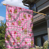 Pink Palaka Hawaii Mele Kalikimaka Garden Flag Ohia Lehua Shell Leis Funny Gingerbread Santa - Polynesian Pride