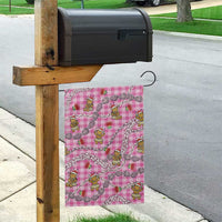 Pink Palaka Hawaii Mele Kalikimaka Garden Flag Ohia Lehua Shell Leis Funny Gingerbread Santa - Polynesian Pride